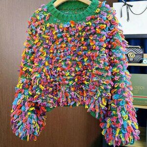 ADORABLE COLORFUL SHAGGY SWEATER